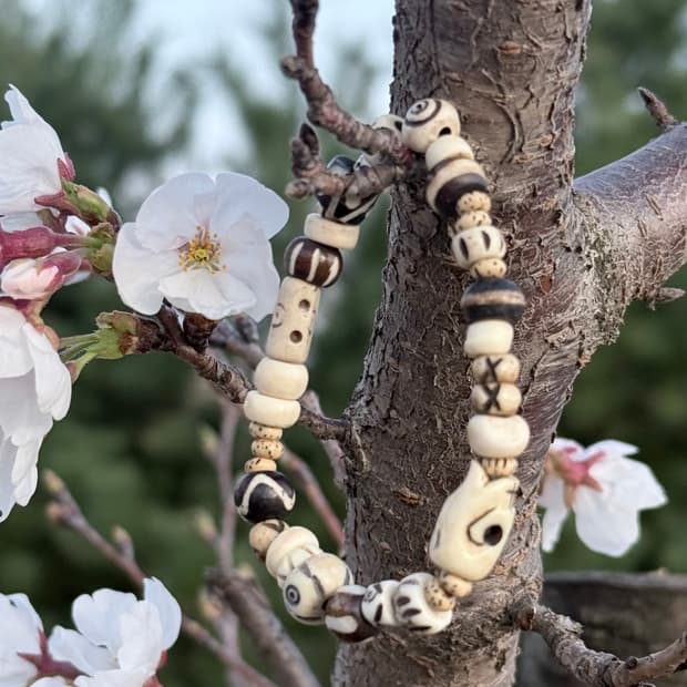 핸드메이드 빈티지무드 비즈 팔찌