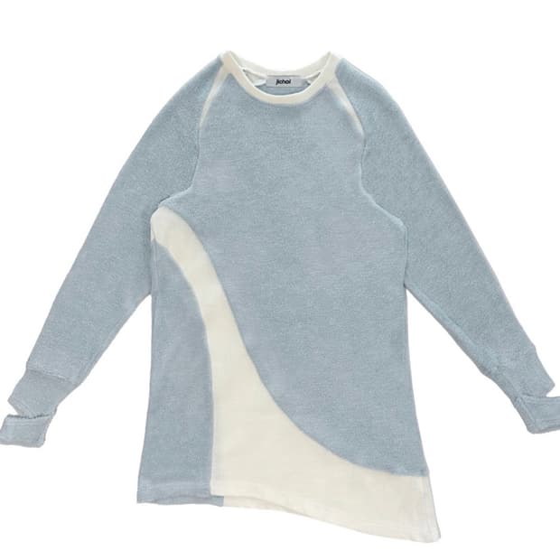 지초이 AW24 커브드 라글란 스웨터 다크 스카이 3 size