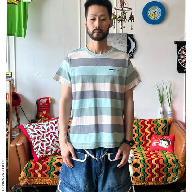 90-00s MICHIKO LONDON Stripe Border Tee