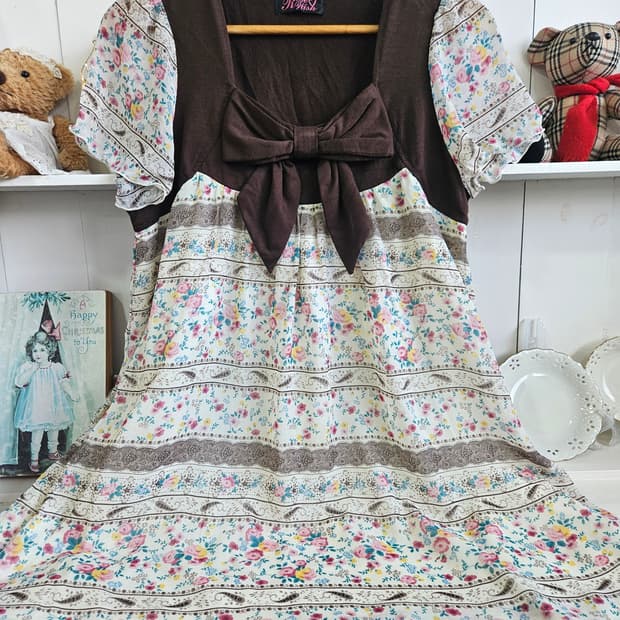 플로럴 리본 원피스