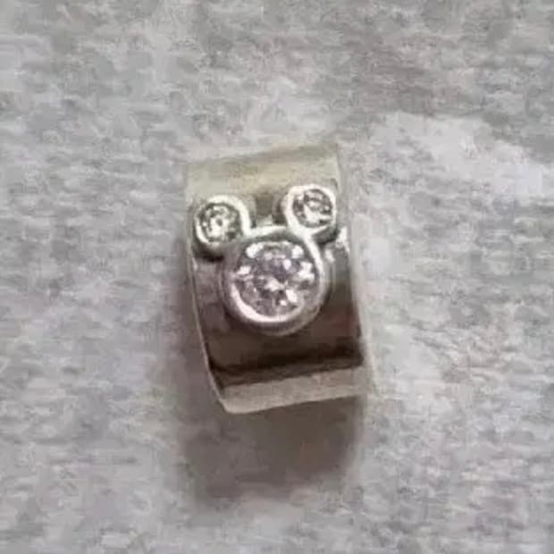 판도라 큐빅 미키&미니 심플 링 참