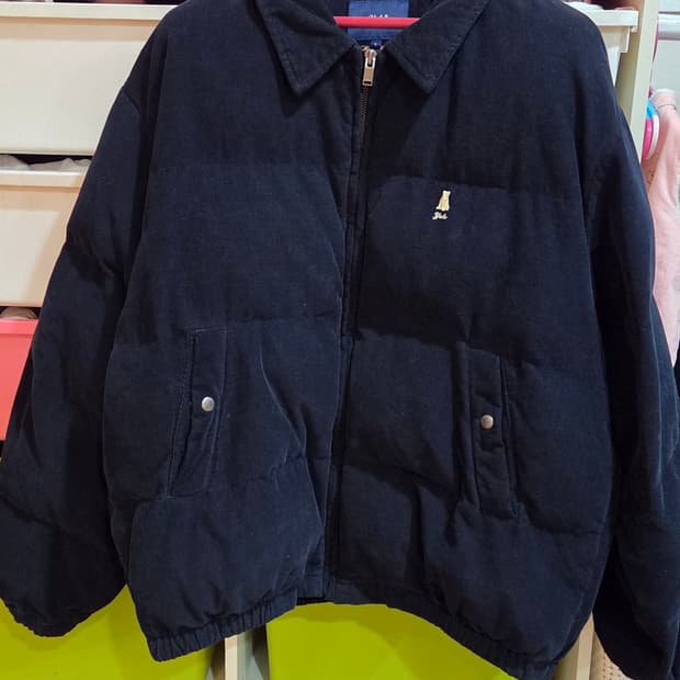 예일 코듀로이 패딩 네이비 L(택포)