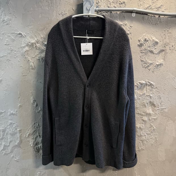 타임 TIME 울 캐시미어 니트 가디건 차콜그레이 M