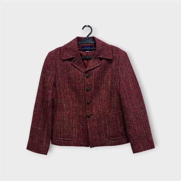Japan 키이스 실크 혼방 트위드자켓 버건디 여성 85