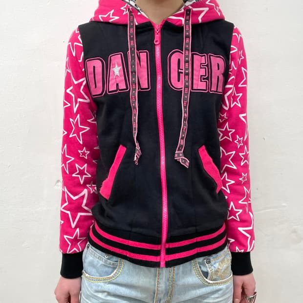 Dancer Pink Star Layered Star Hooded Zip
