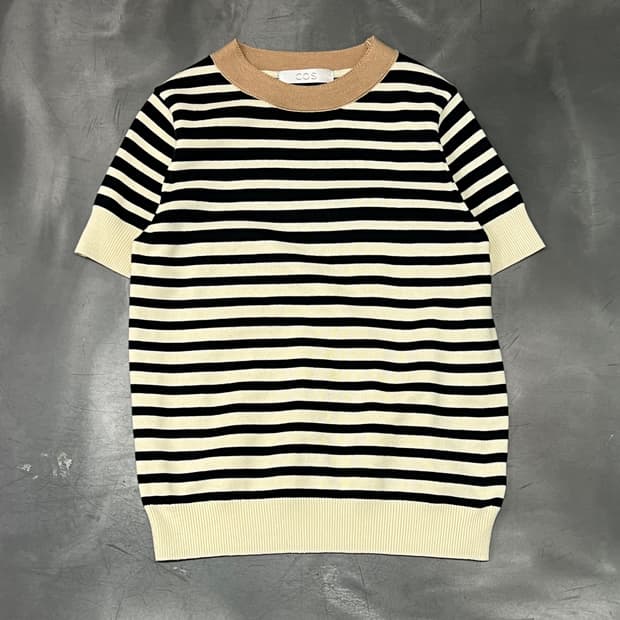  코스 스트라이프 하프 니트 y15829