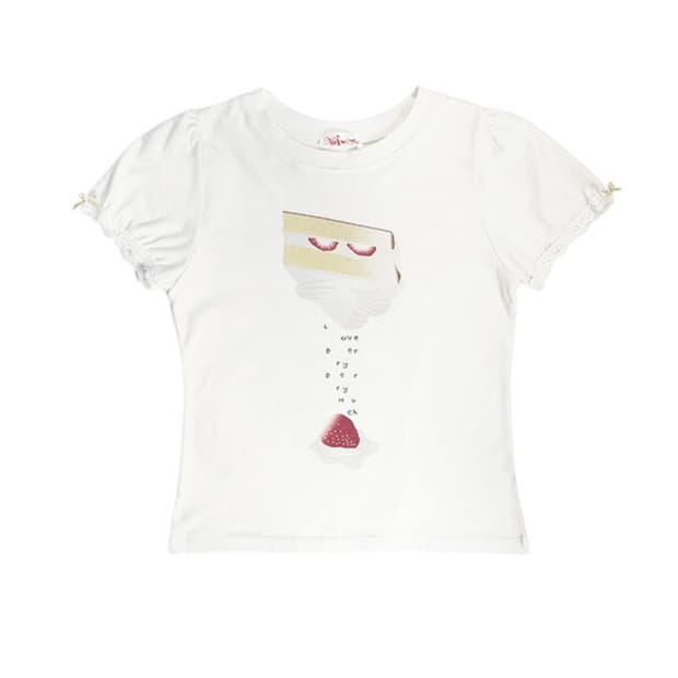 노피셜노피스 상의 SWEET LACE PRINTED CAKE TOP