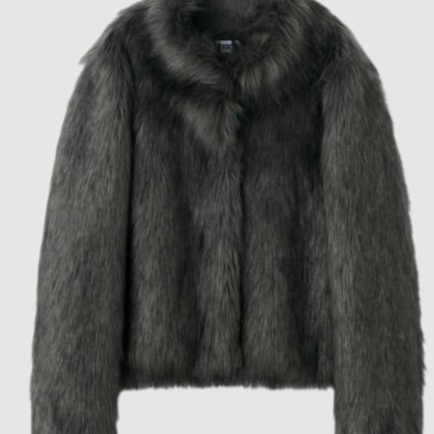 스튜디오테이블 Studiotable Fur Jacket - 카키그레이