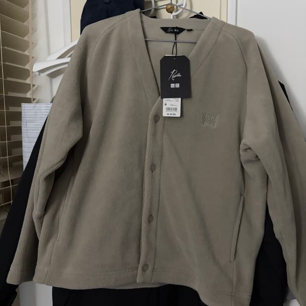 유니클로 니들스 베이지 후리스 가디건/팬츠 셋업