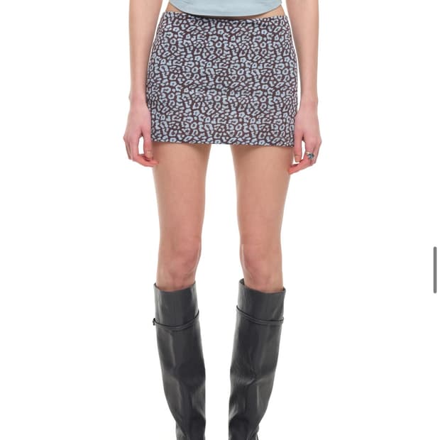 투머치택스 LEOPARD JERSEY SKIRT PANTS (BLUE) 