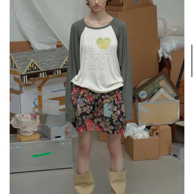 오픈 와이와이 I LOVE YY RAGLAN TEE 