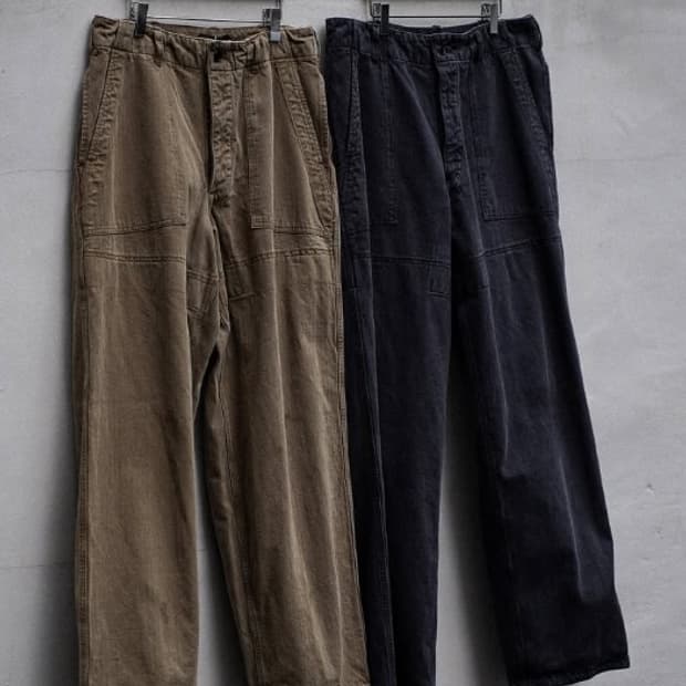 [42] 오베르쥬 더블 pk 베이커 팬츠 빈티지 네이비