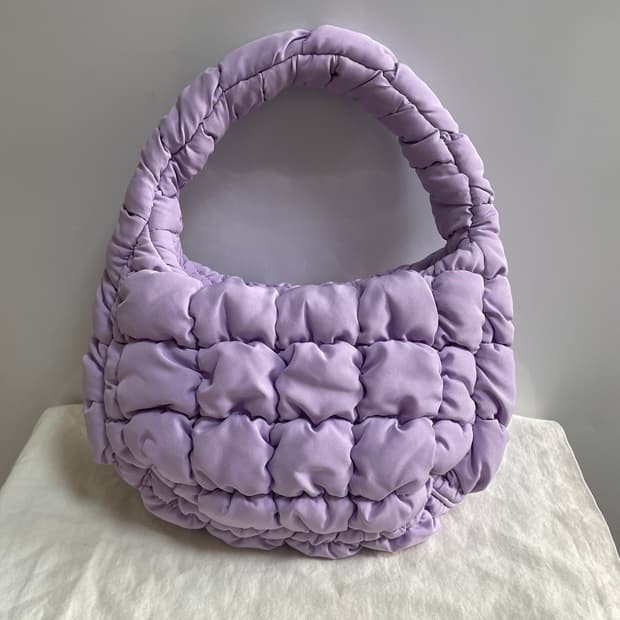 [1회착용]cos 코스 구름백 마이크로 미니백 라일락 토트 천가방