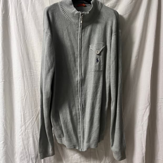 Polo Vintage Pocket Mint Zip Knit