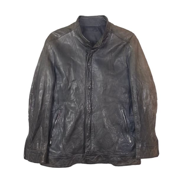 앤드지 램스킨 워싱 레더 자켓 L