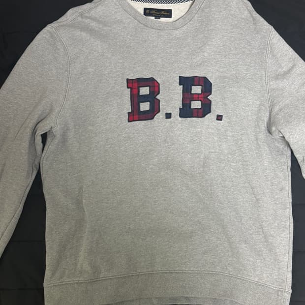 브룩스 브라더스 프렌치 테리 로고 크루넥 스웻셔츠 그레이