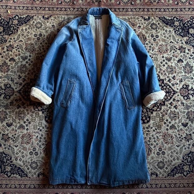 발렌시아가 아카이브 데님 시어링 코트 100~105