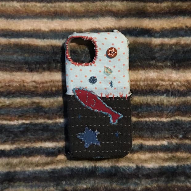 아이폰13mini 핸드메이드 케이스 fabric phone case