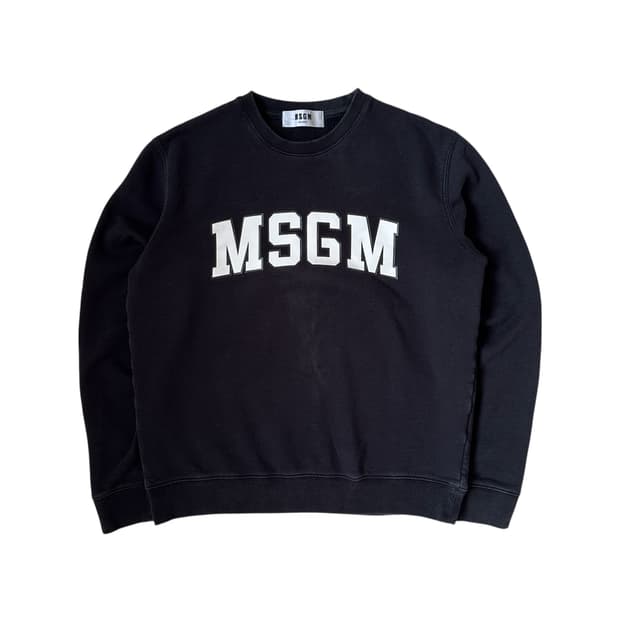 [M] MSGM 블랙 로고 맨투맨 티셔츠