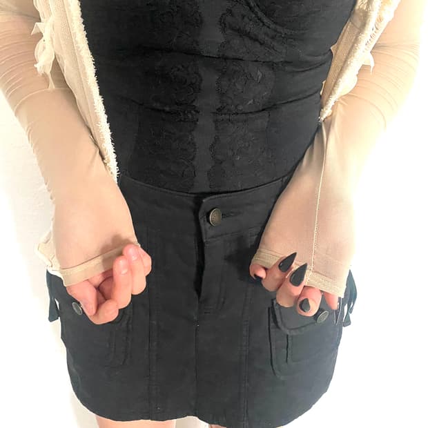 skin tone see-through sleeve