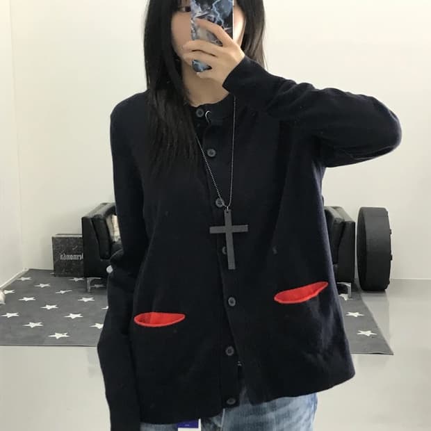 코스 네이비 가디건