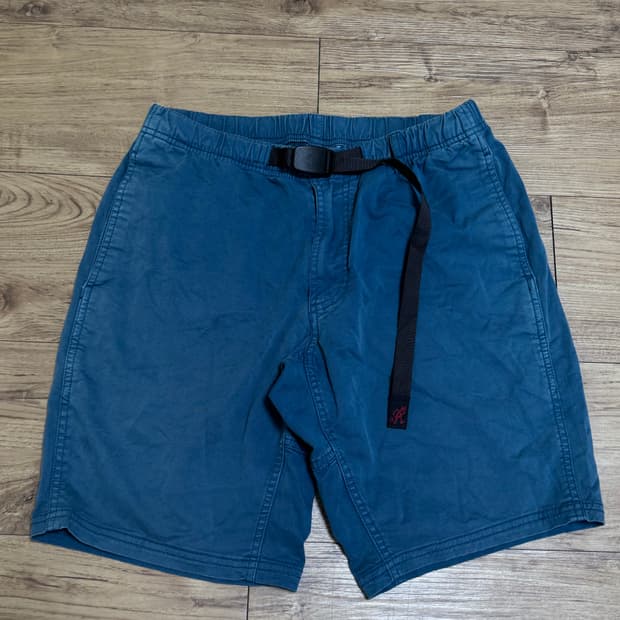 [L] 그라미치 코튼 밴딩 벨트 쇼츠 반바지 블루