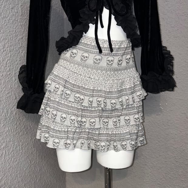 히스테릭글래머 스컬 캉캉 스커트