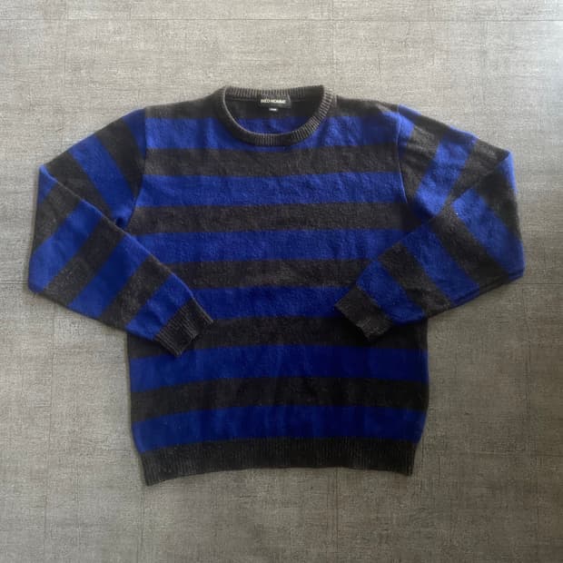 일본빈티지 Indehomme 올드스쿨아메카지 스트라이프 니트스웨터