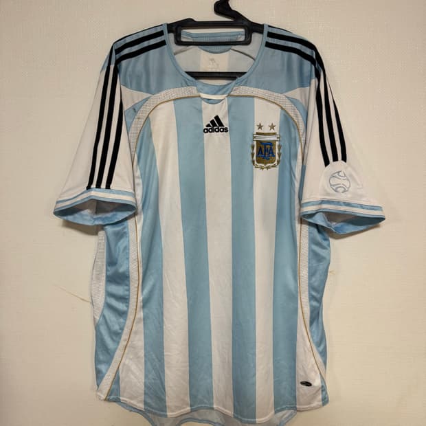 XL 원판 아디다스 아르헨티나 06-08 홈 유니폼 반팔