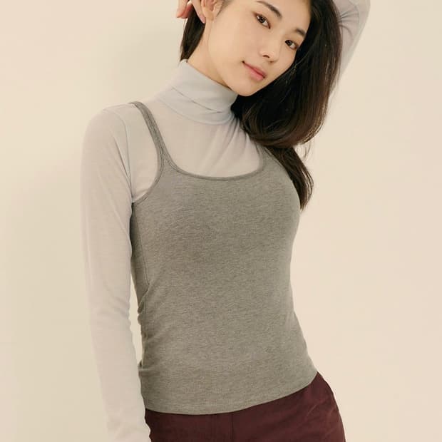 [택o 새상품] 마른파이브 기모 나시 히트터치 스퀘어넥 기모 브라탑