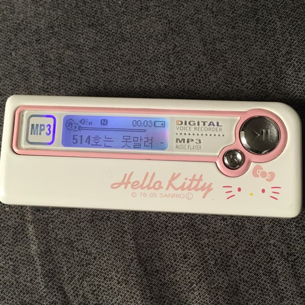 빈티지 헬로키티 mp3 라디오 녹음기