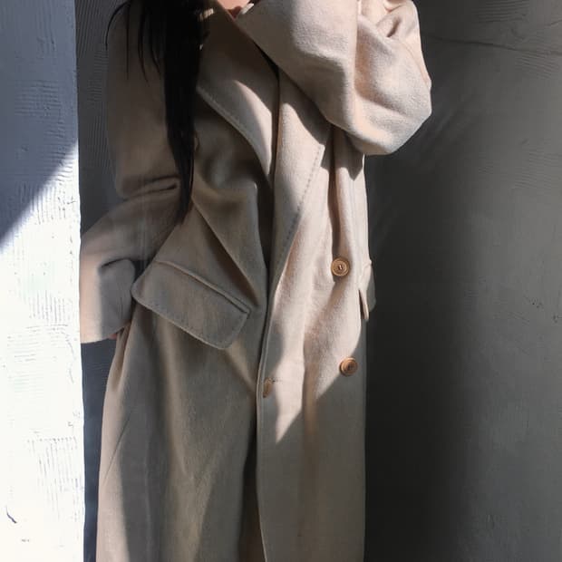 MaxMara 막스마라 아이보리 울 롱 코트