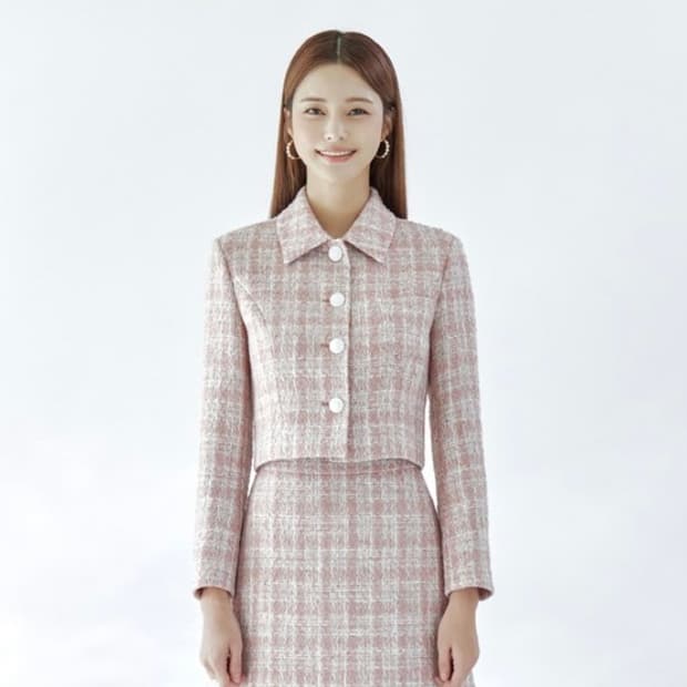 잇미샤 트위드 스탠카라 크롭 자켓 22FW