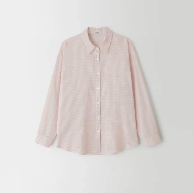 온드민 blush check shirt (pink)