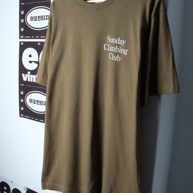 (XL-2XL) 브랜드빈티지 반팔 티셔츠 빅사이즈 카키-H3H33856