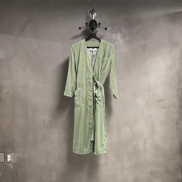 MM6 그린 벨벳 롱 코트 36(W)