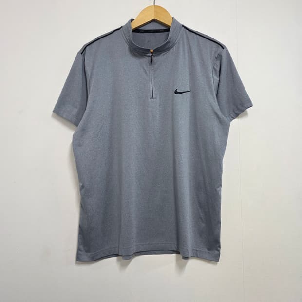 XL 100-105) 나이키 드라이핏 기능성 반집업 반팔티셔츠 그레이