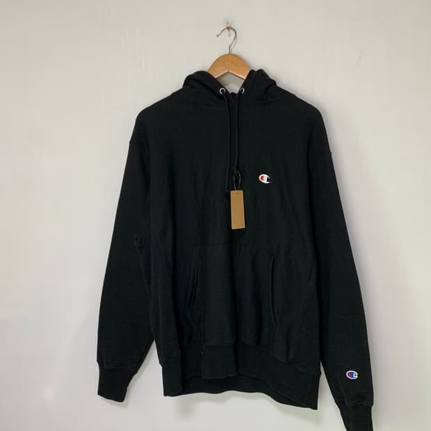 챔피온 베이직 기모 후드티 블랙 L 남녀공용 빈티지