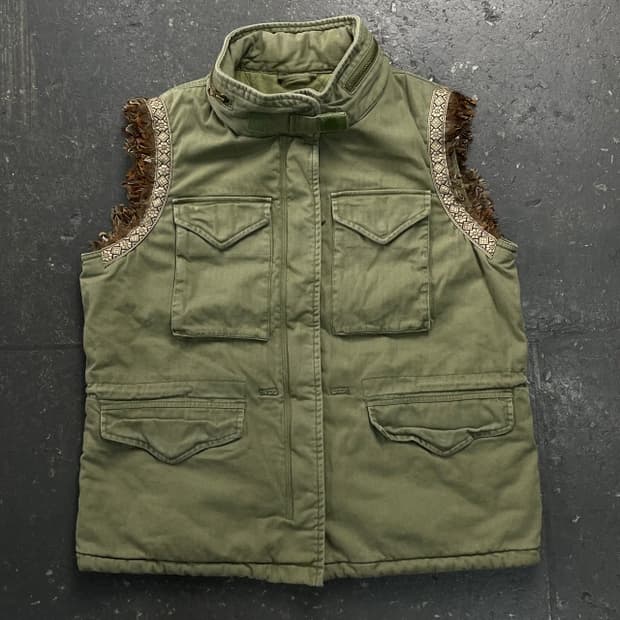 100 데님 앤 서플라이 랄프로렌 사우스 웨스턴 아즈텍 깃털 조끼