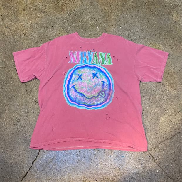 레어) 미국 빈티지 너바나 정식 굿즈 반팔티