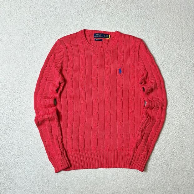 폴로 랄프로렌 큐알 코튼 꽈배기 니트 PN7575