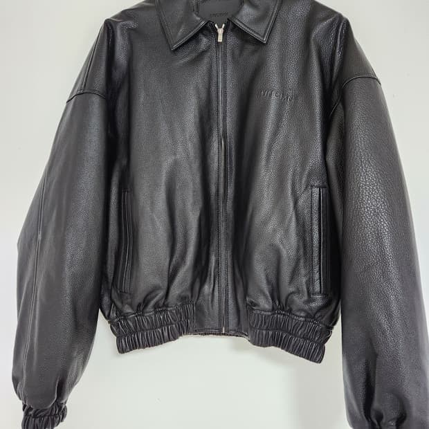 소가죽 오버핏 크롭점퍼