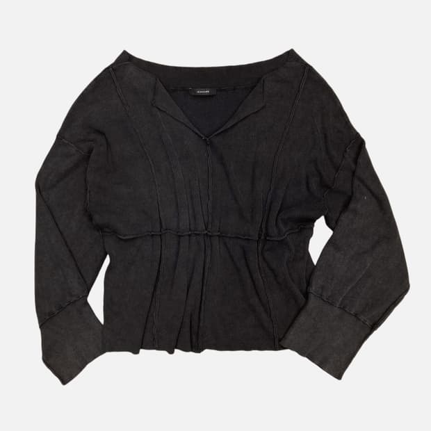 washed grunge seam knit t-shirt