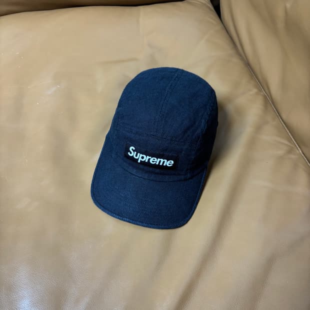 슈프림 캠프캡 모자 박스로고 21SS 린넨 블랙