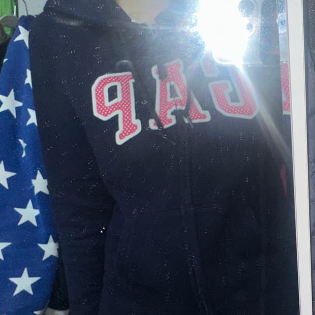 갭 도트 로고 후드집업