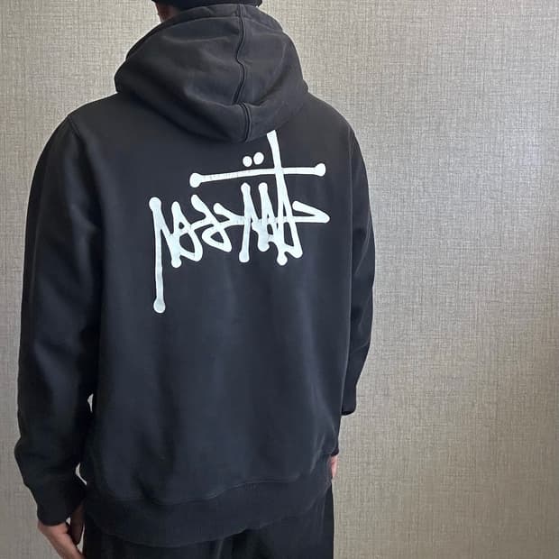 STUSSY 스투시 스탁로고 블랙 후드티