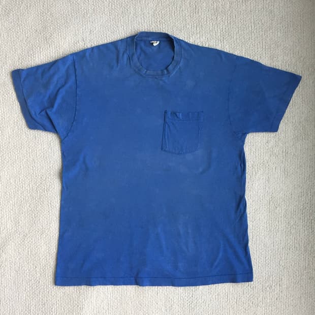 80’s 프룻오브더룸 포켓티 페이딩 블루
