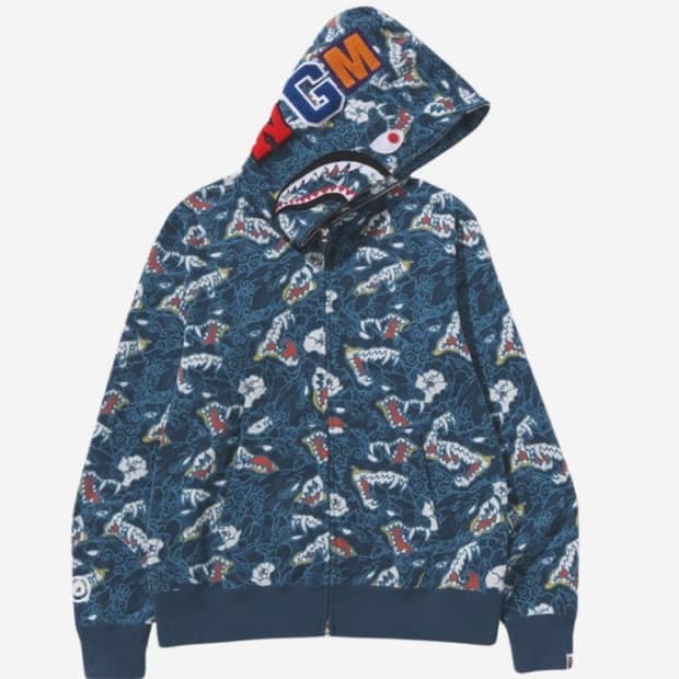 새상품 베이프 재패니즈 후드집업 적흑계 카모