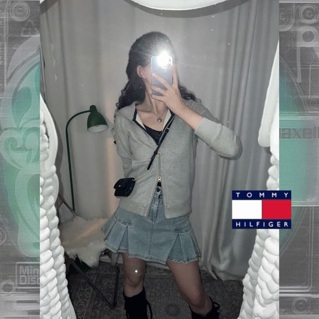 타미 그레이 투웨이 후드 집업