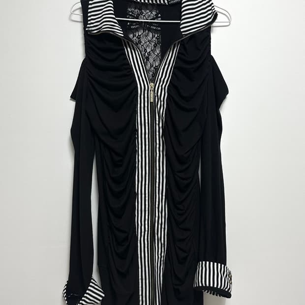 오네 갸루 오프숄더 스트라이프 원피스 오네갸루